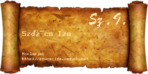 Szűcs Iza névjegykártya