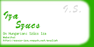 iza szucs business card